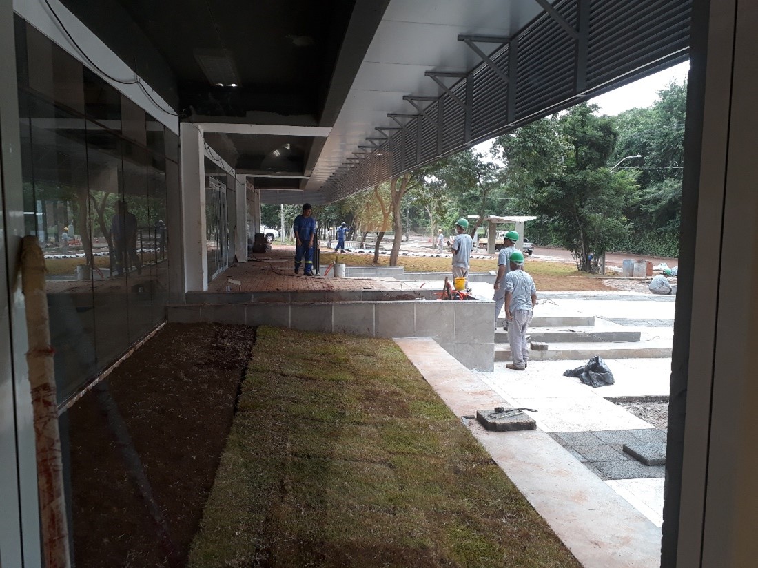 Foto da construção da entrada do Edificios das aguas fase II